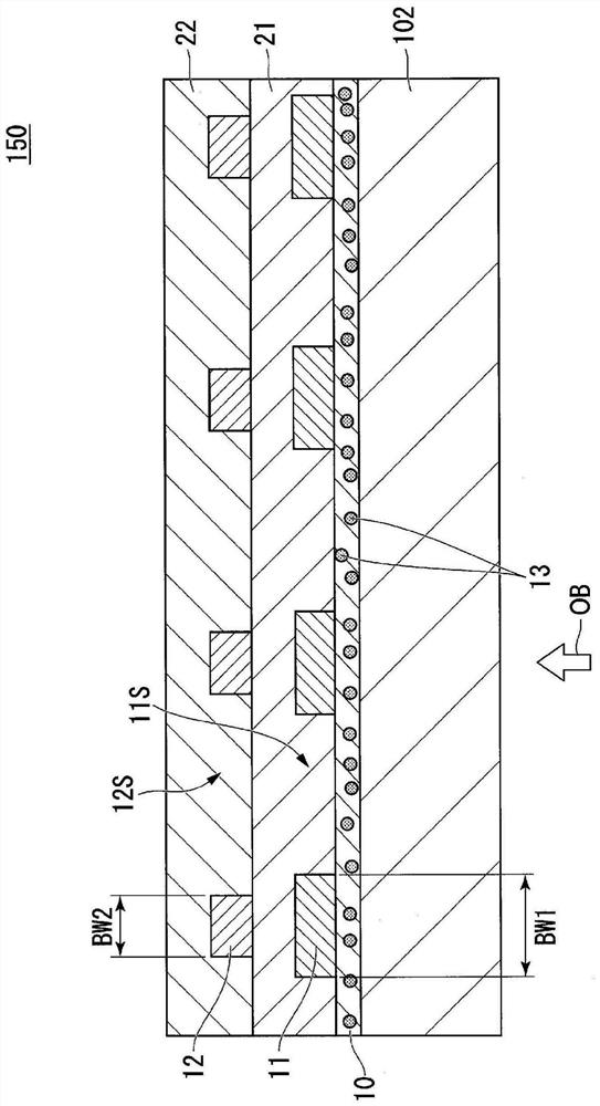 Black matrix substrate and display device equipped with black matrix substrate