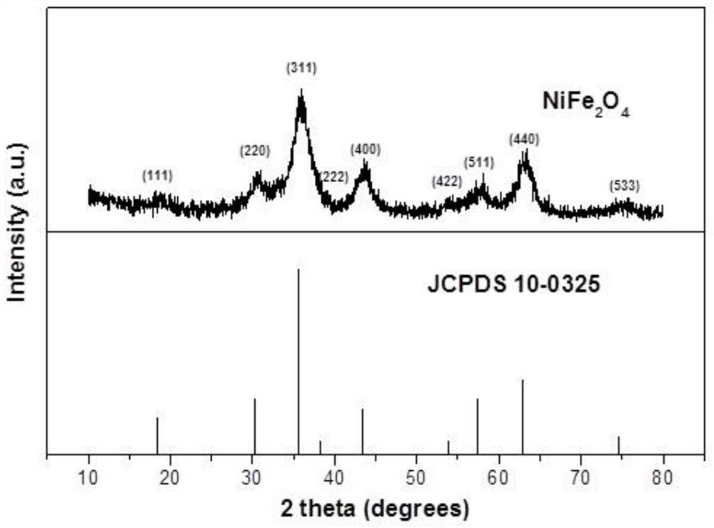 A porous nano nife  <sub>2</sub> o  <sub>4</sub> And its preparation method and application