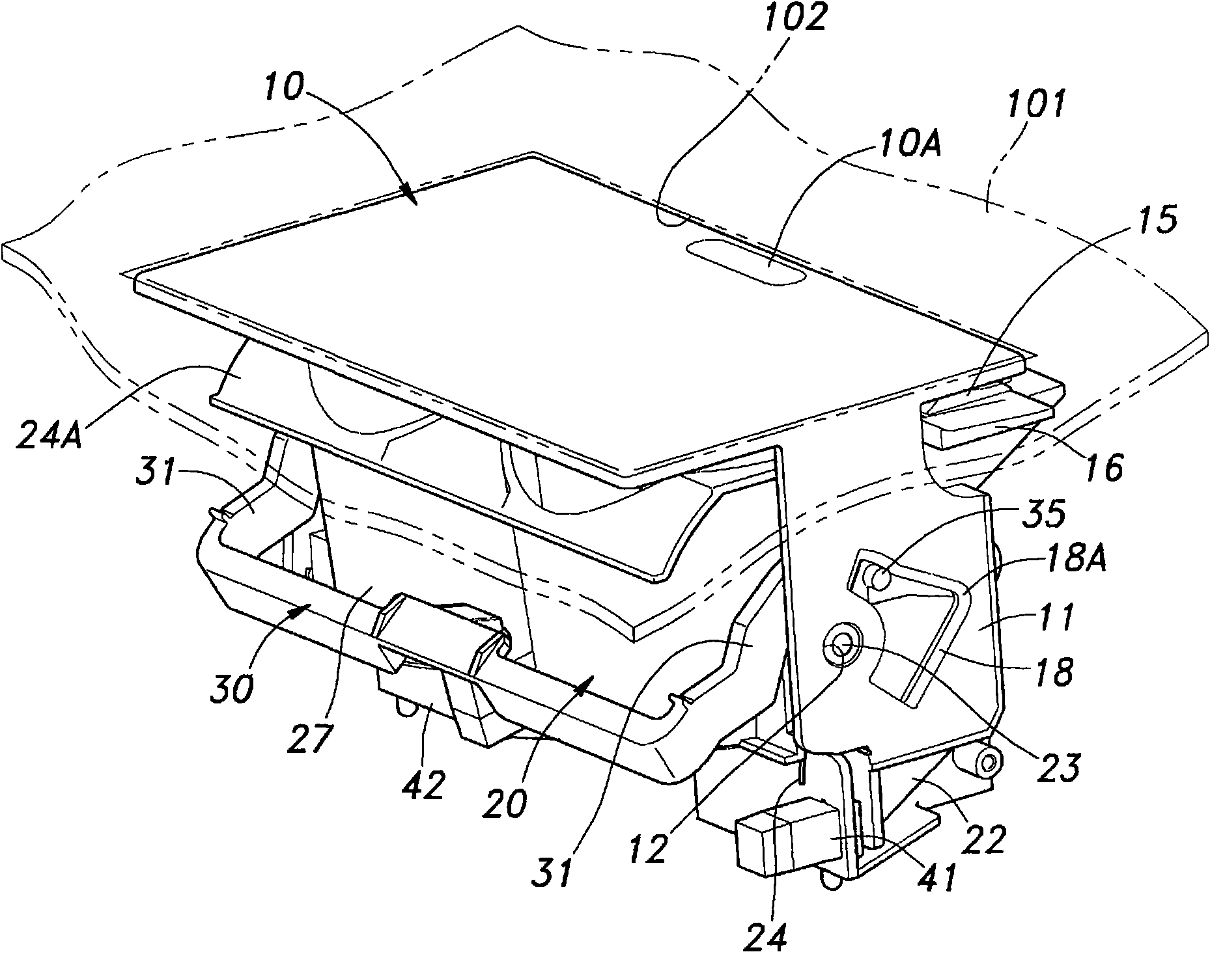 Lid opening and closing device