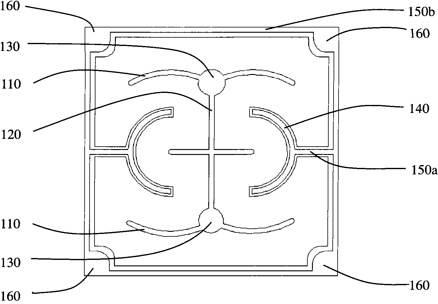 LED electrode structure