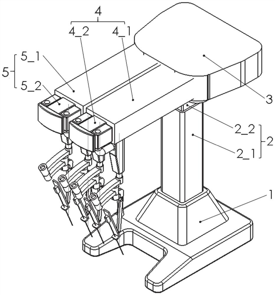 The layout structure of the mechanical arm of a minimally invasive surgical robot