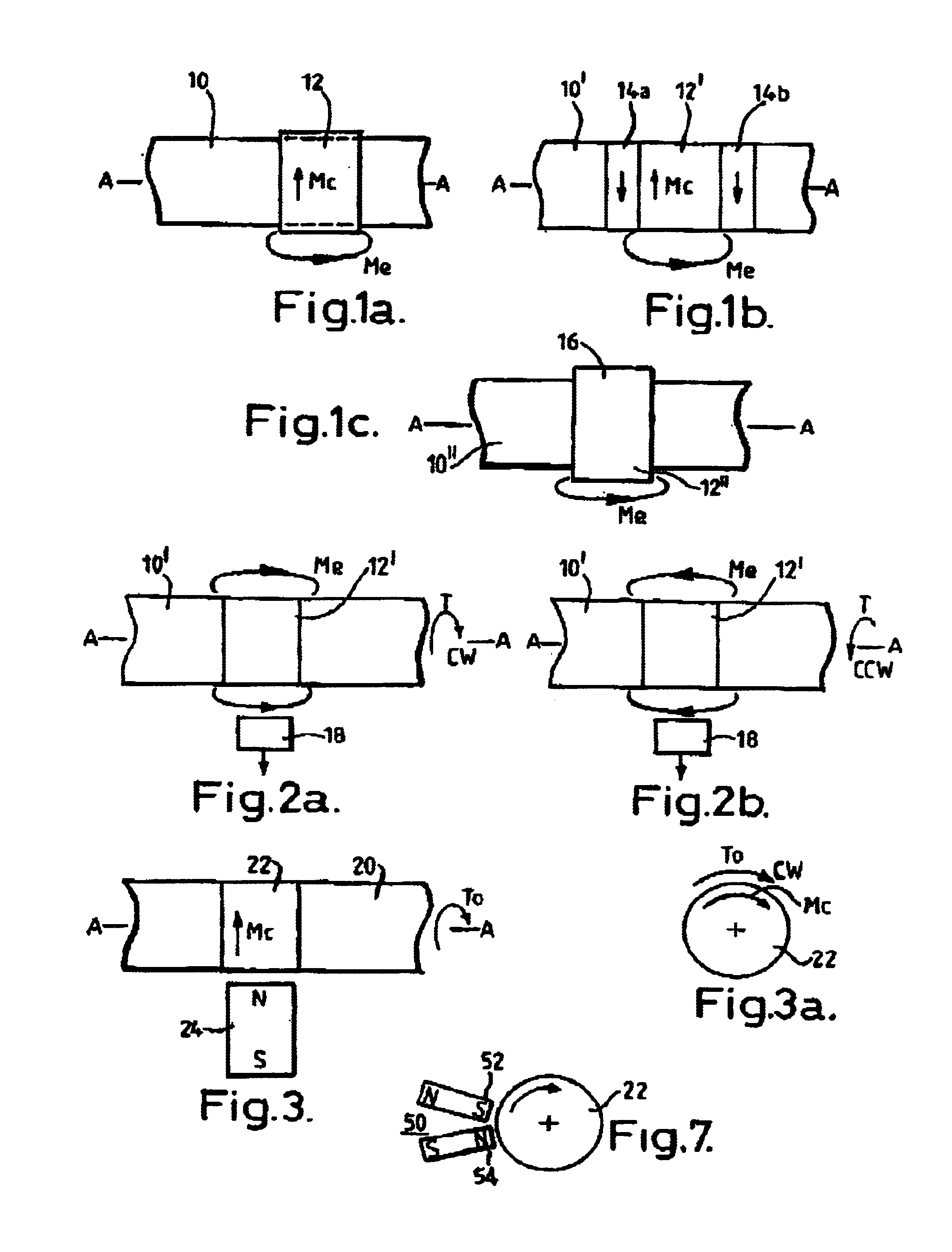 Magnetized torque transducer elements