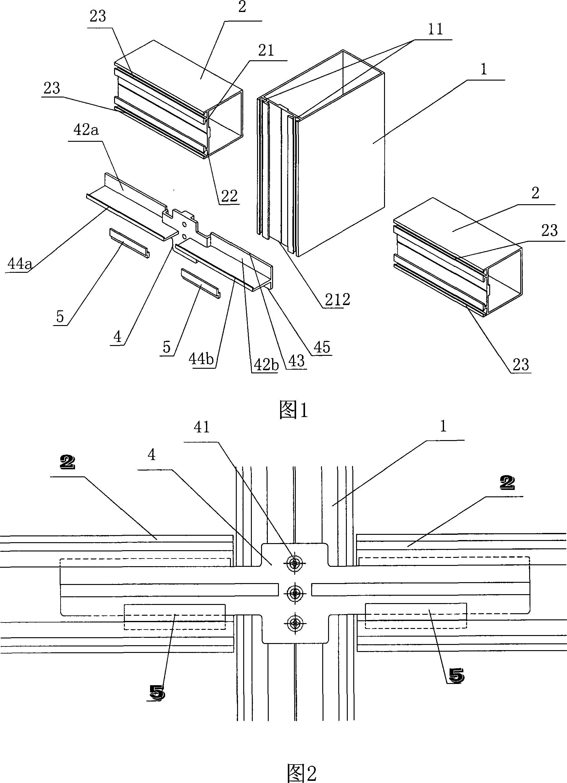 Hollow glass curtain wall