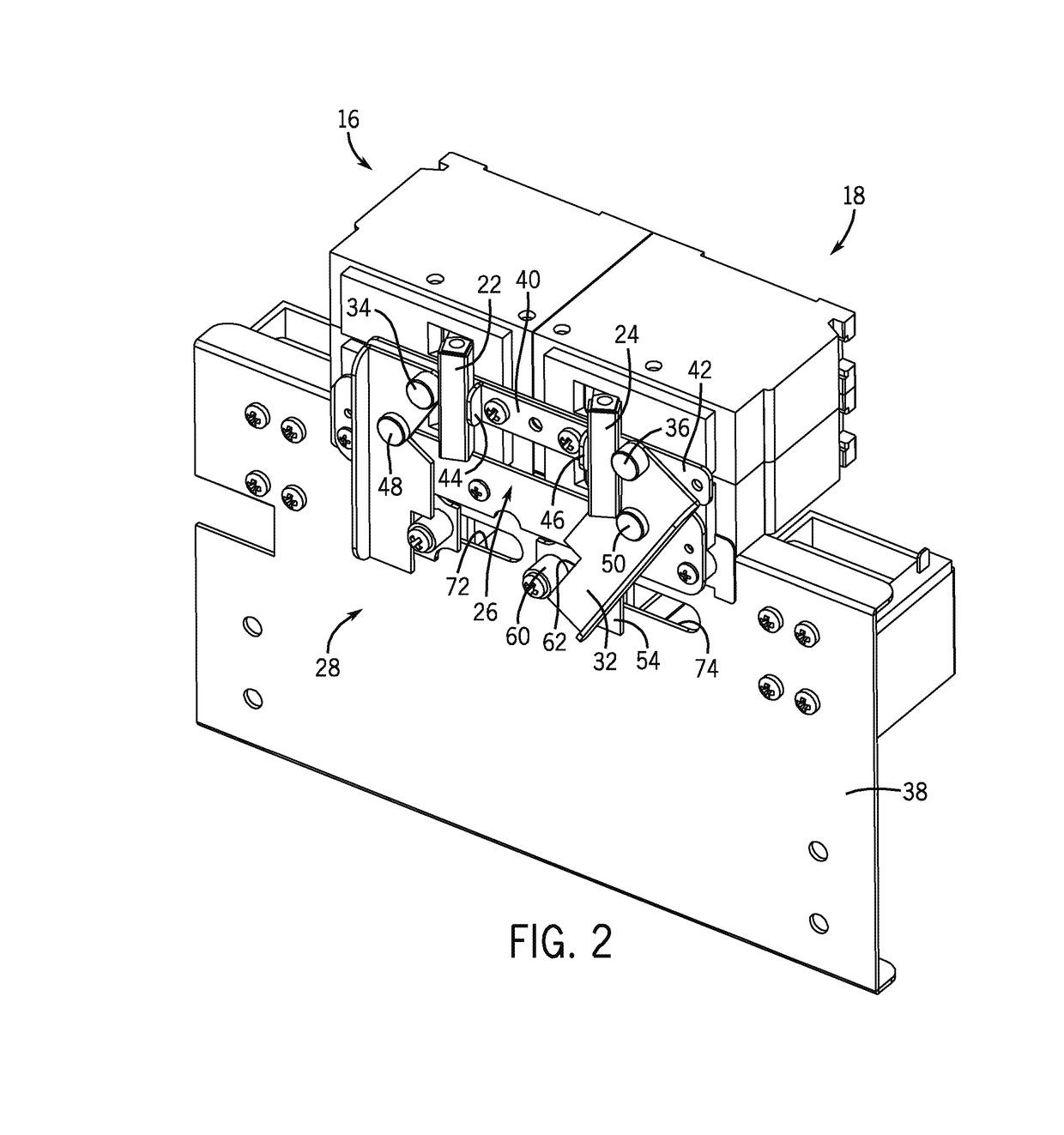 Automatic transfer switch having an interlock arrangement