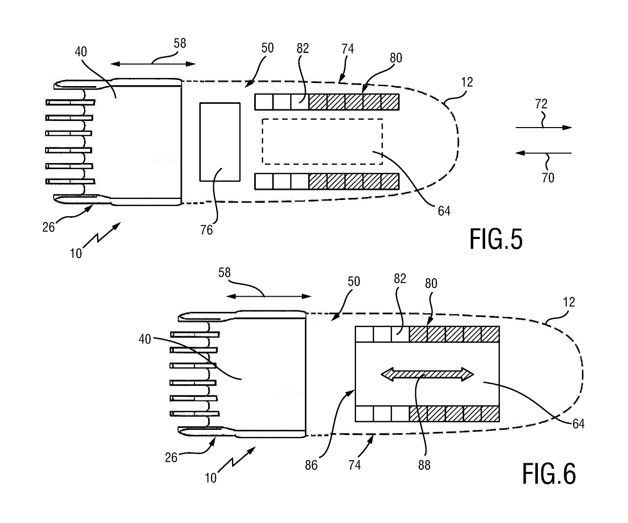 Adjustable spacing comb, adjustment drive and hair cutting appliance