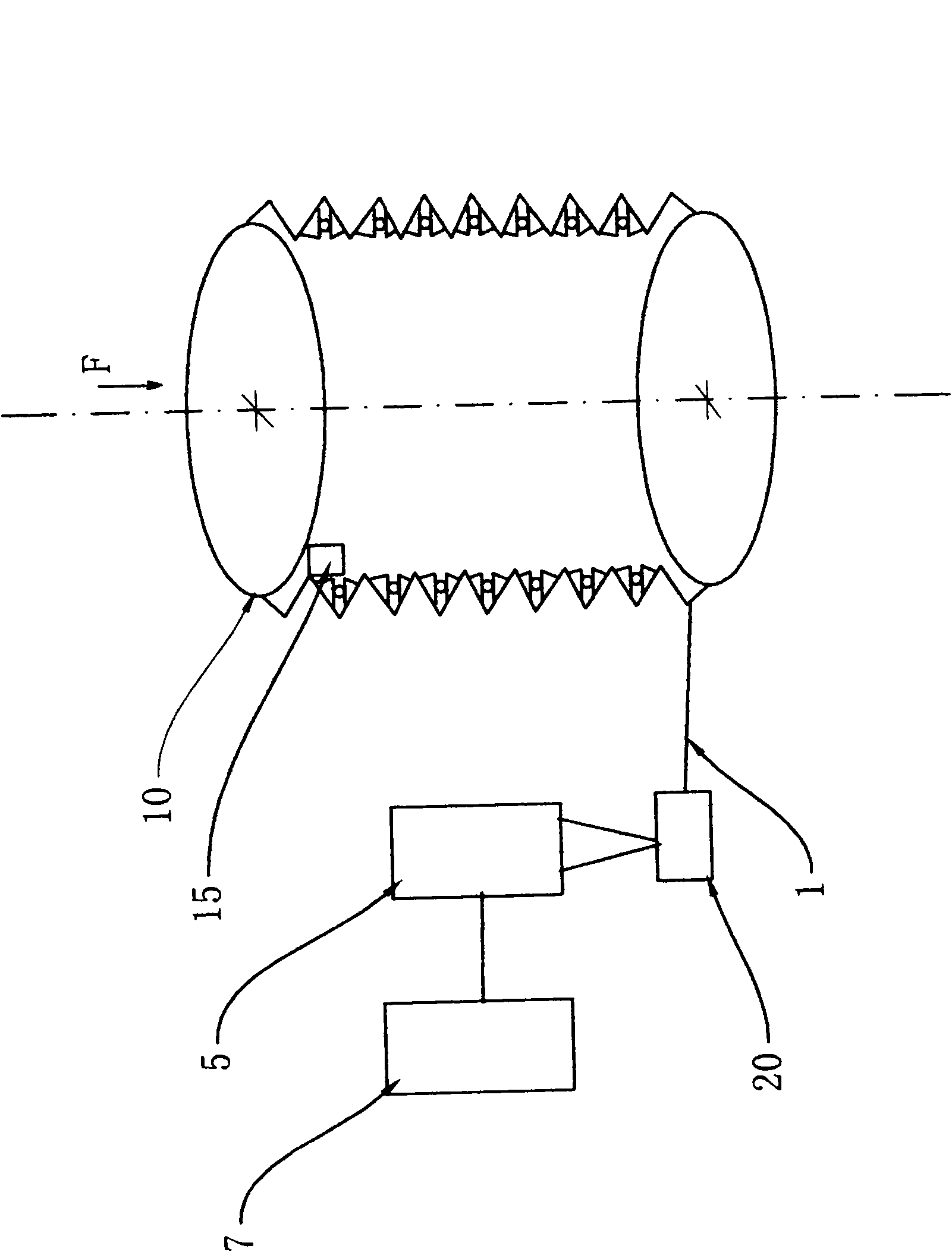 Corrugated pipe-based optical fiber stress sensing device