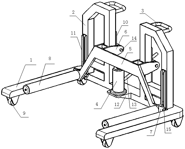 Transport plane wheel rapid dismounting and mounting device