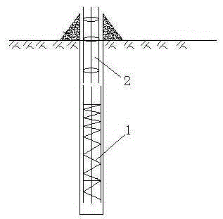 Reinforcement cage feeding method of long auger drilling press-grouting pile