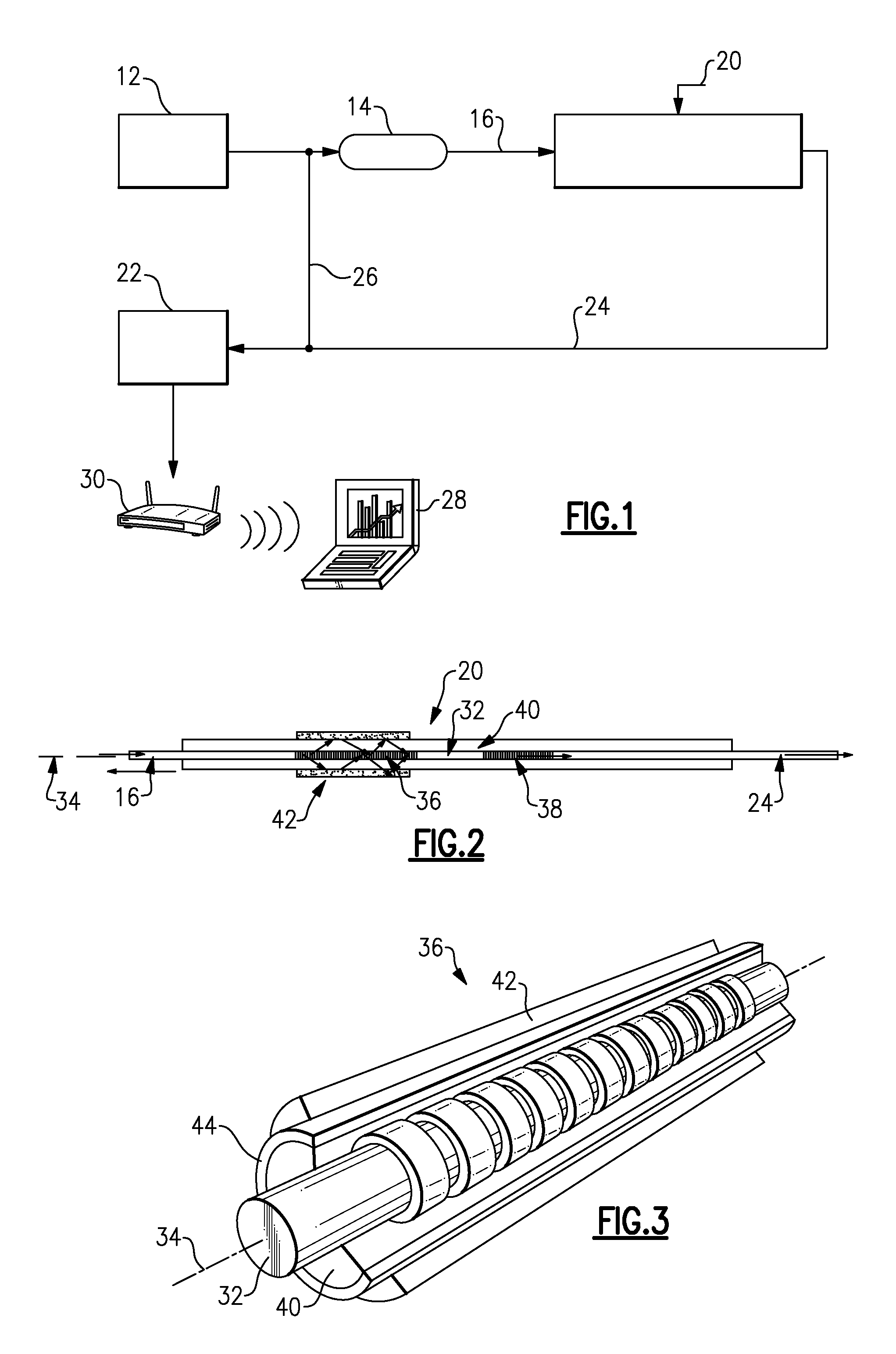 Sensing system with fiber gas sensor