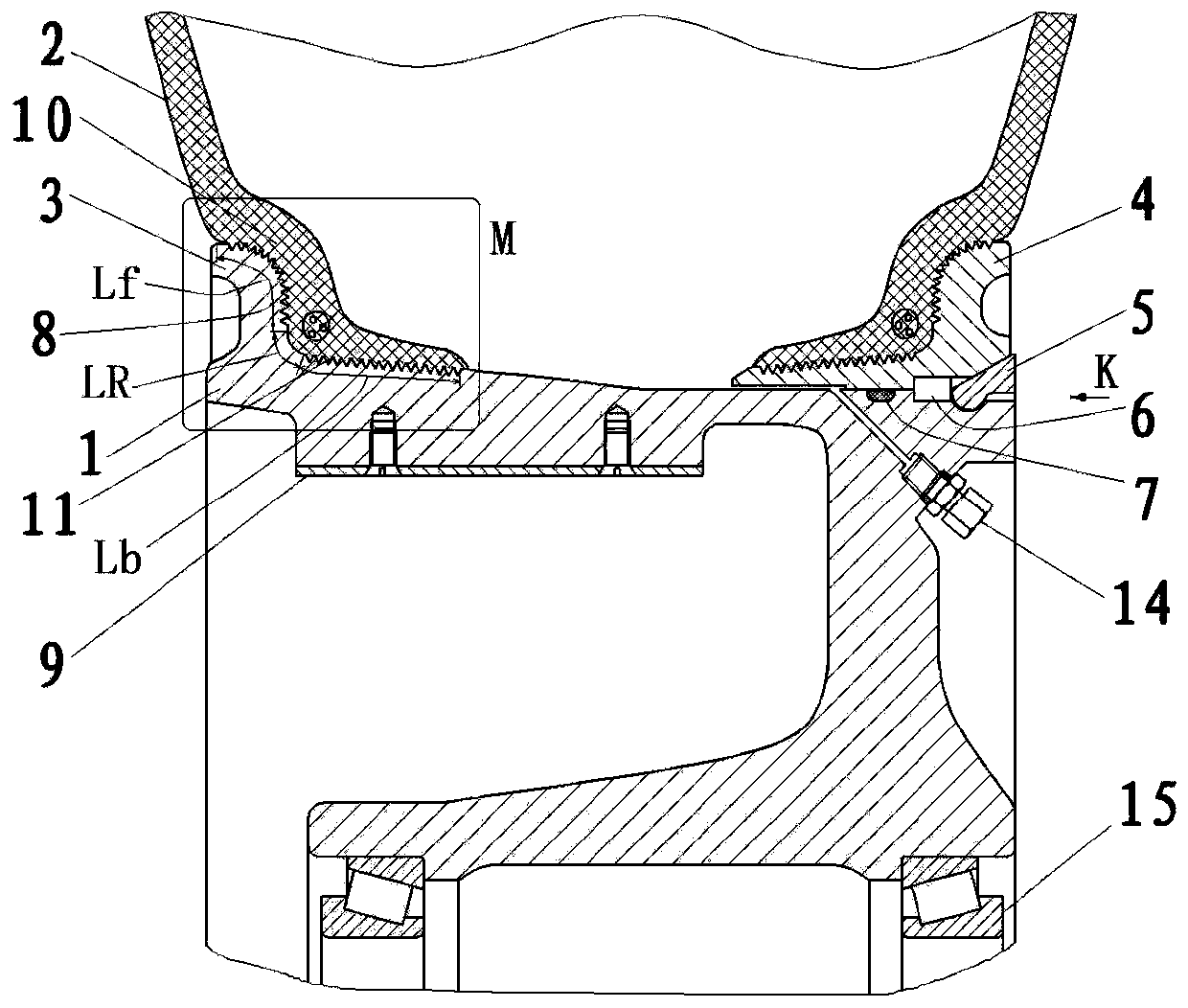 Anti-skid and anti-rotation tubeless aviation wheel