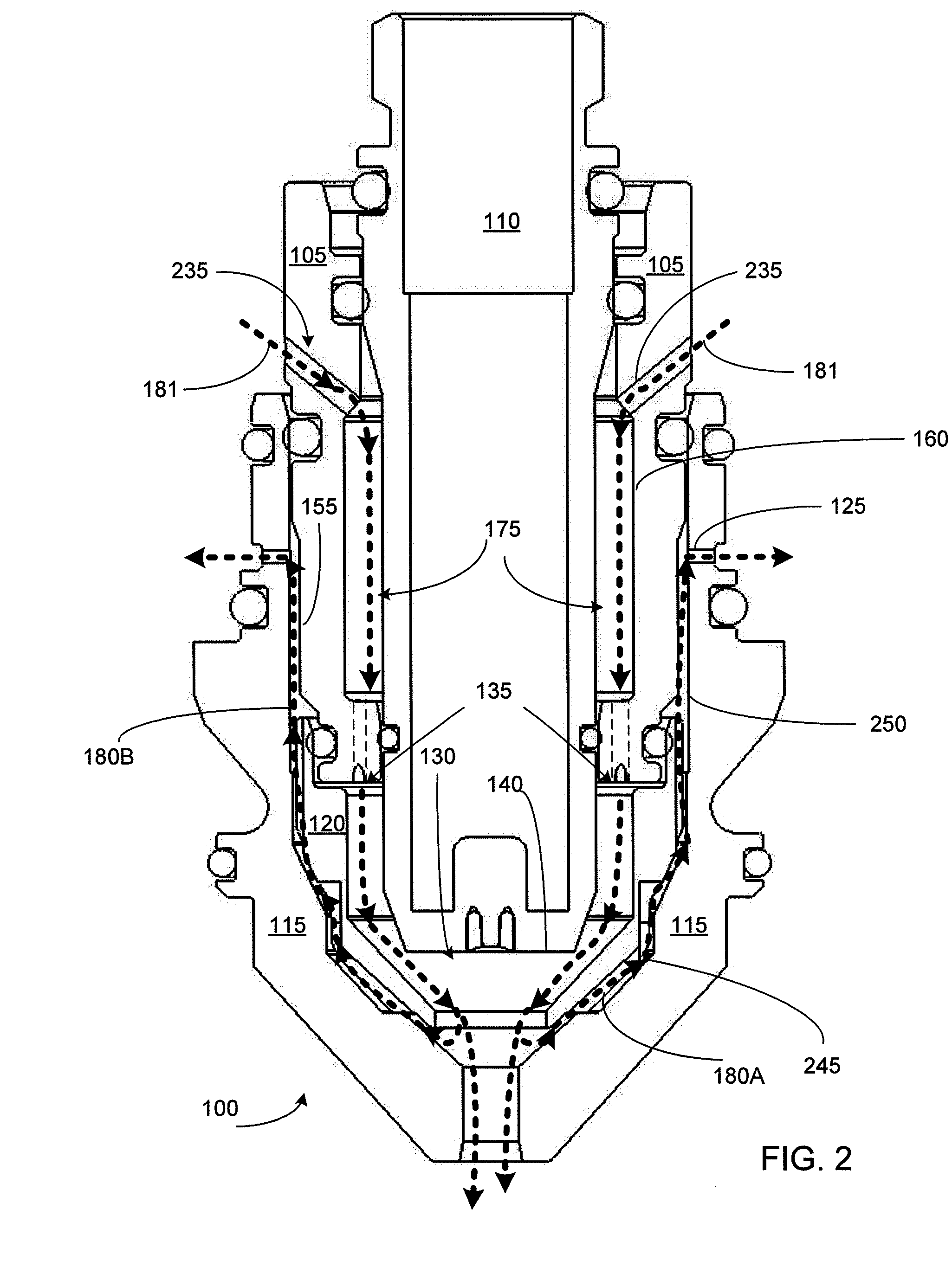 Nozzle with exposed vent passage