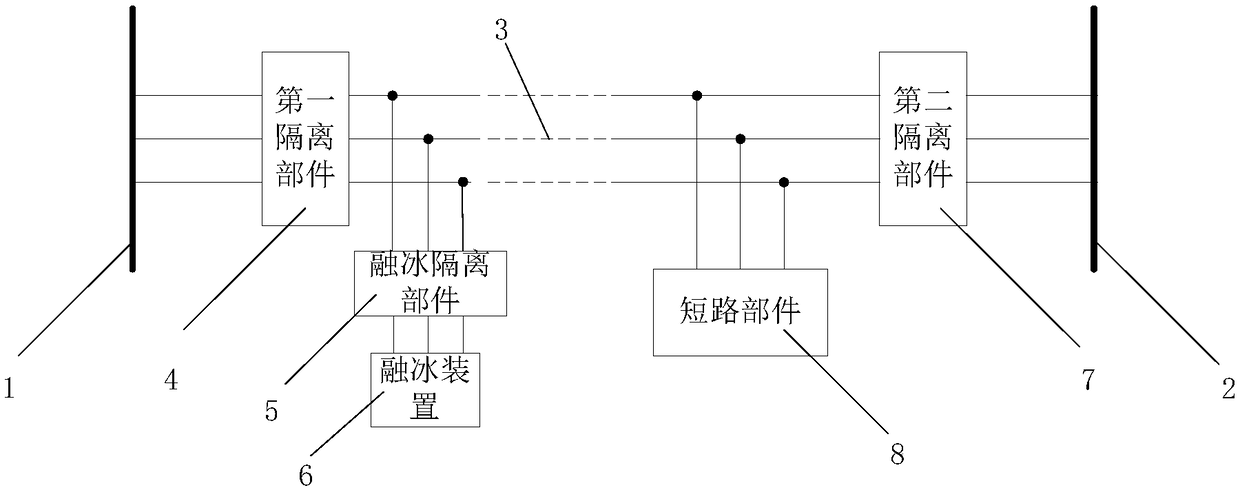 Electrified ice melting topological system and ice melting method thereof