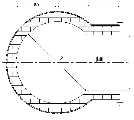 Lateral smoke discharge and top blowing furnace