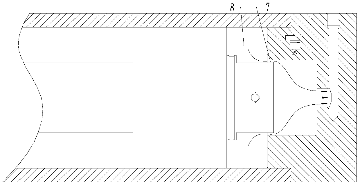 Oil cylinder tail end buffering device