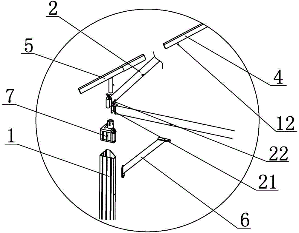 Corner connecting structure for shade-shed