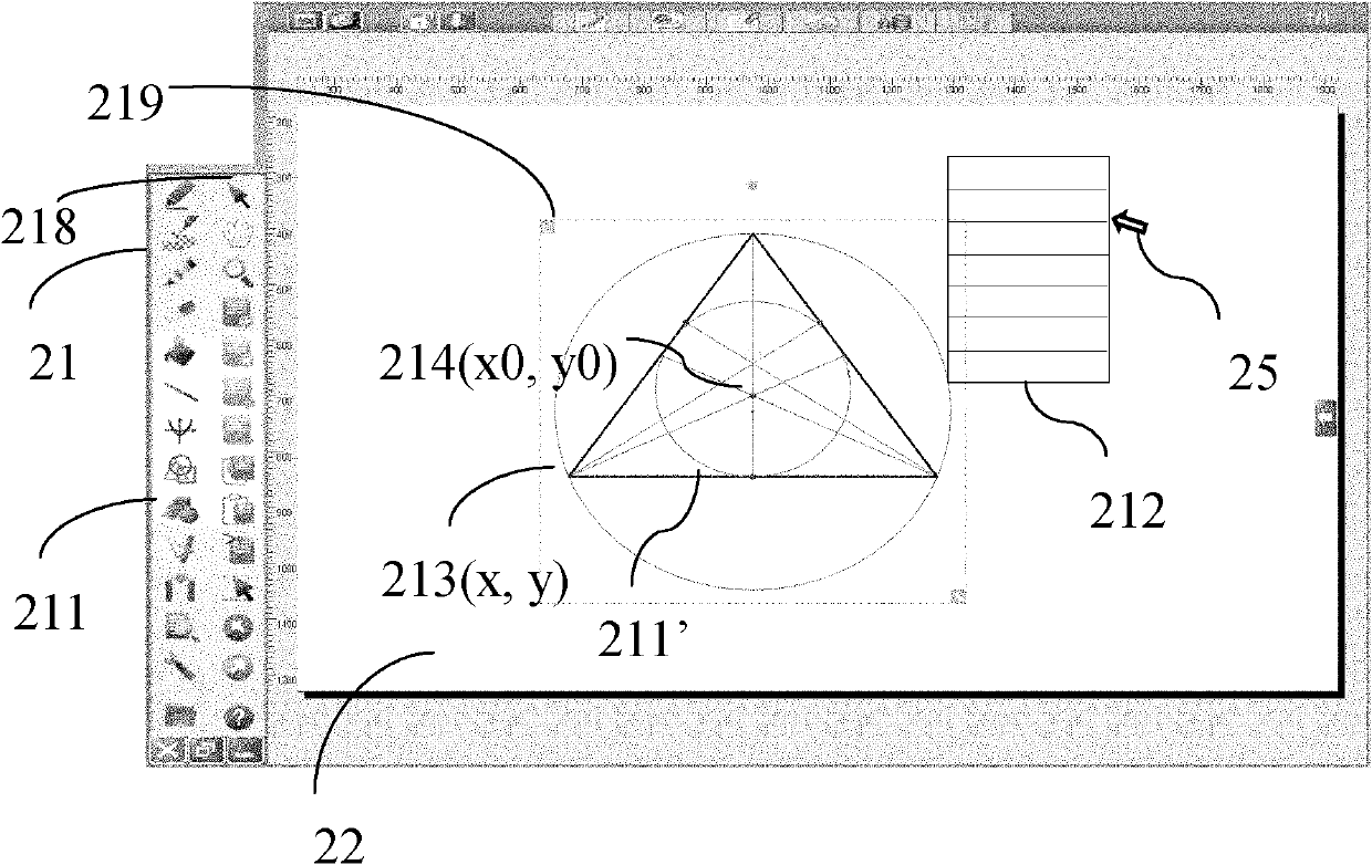 Method and device used for displaying geometrical characteristic of graph in electronic whiteboard