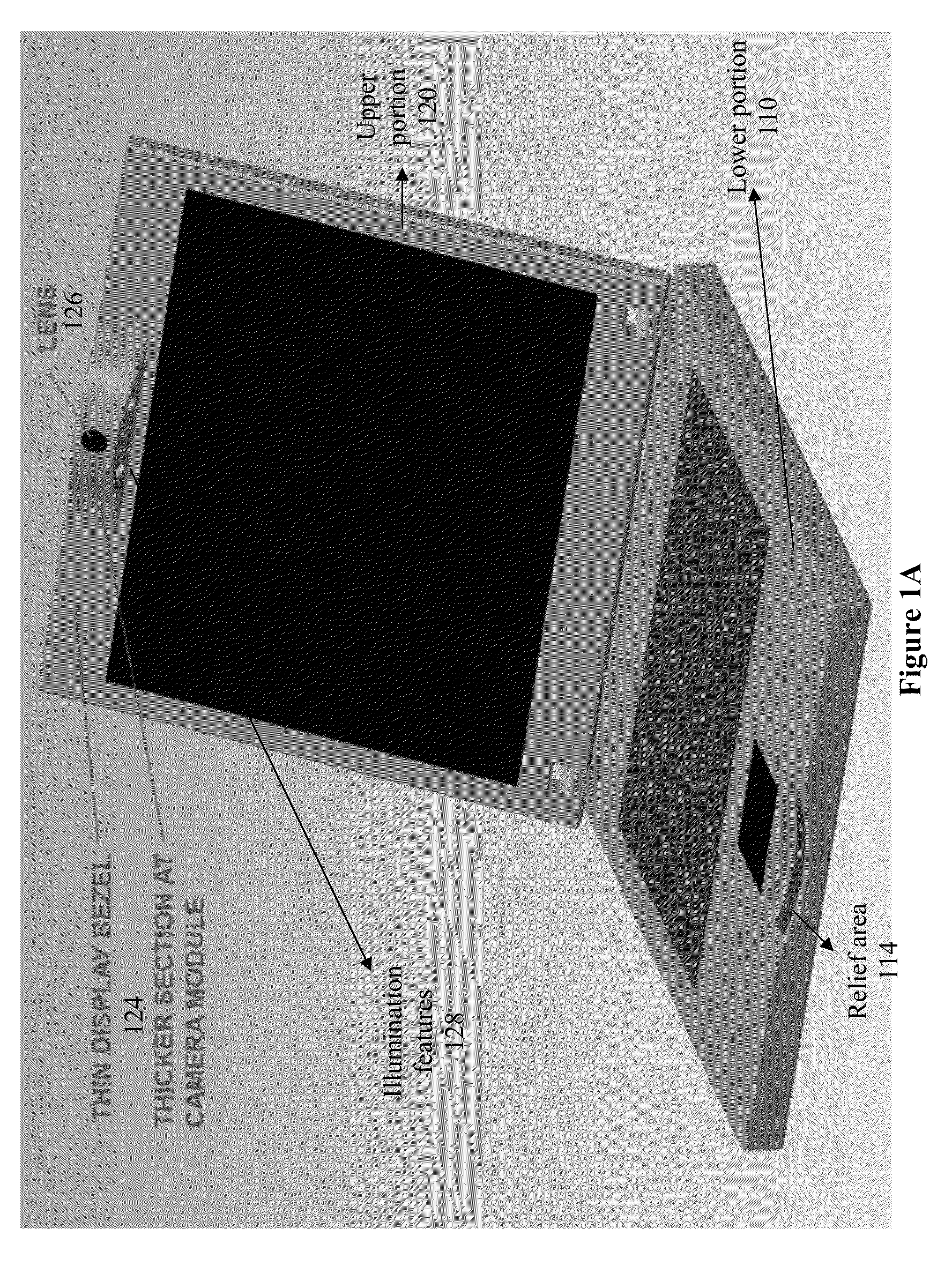 Optimized designs for embedding webcam modules with superior image quality in electronics displays