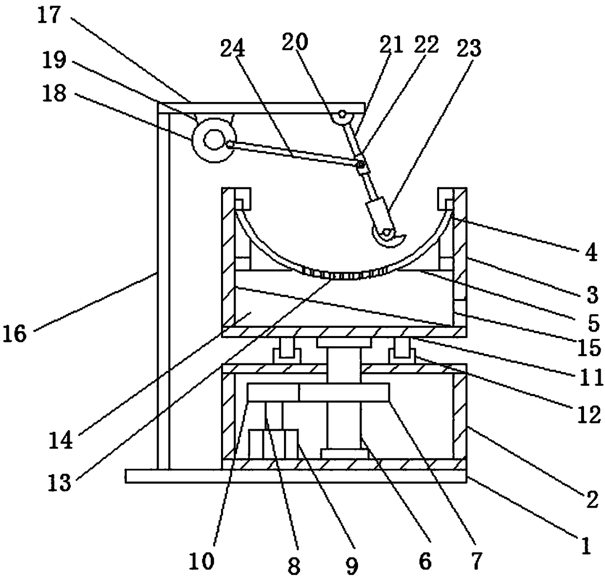 Tea leaf stir-frying device of crank connecting rod mechanism