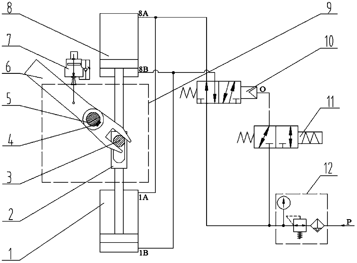 A pneumatic actuator for one-way damping valve