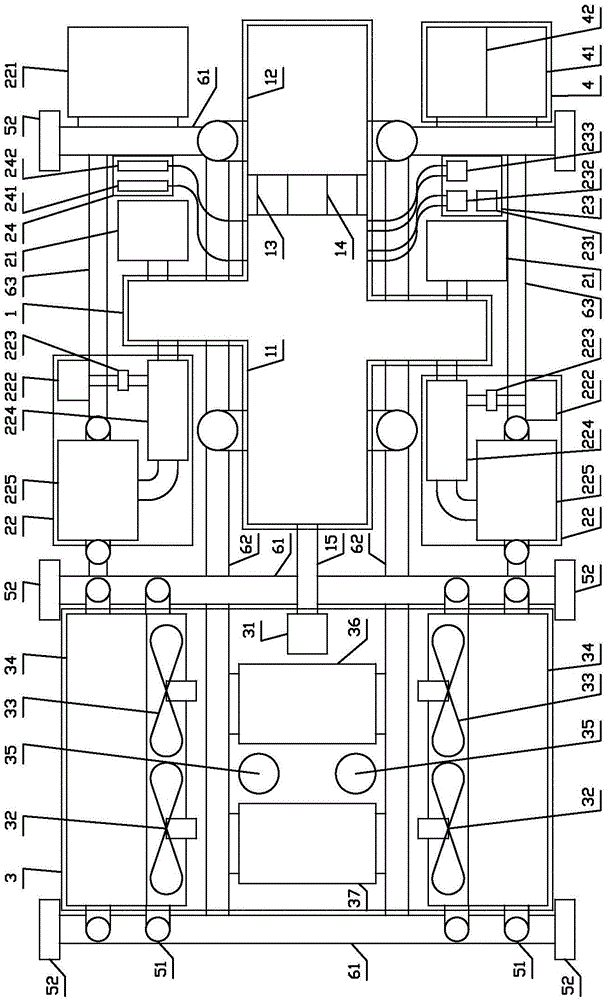 Bottom-arranged power integrated system for high-speed internal combustion motor train unit