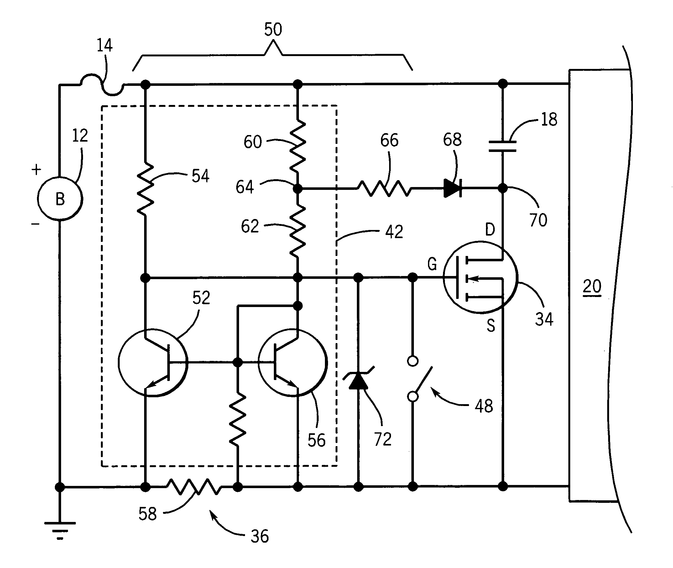 Controlled inrush current limiter