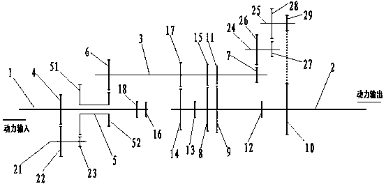 Transmission device capable of widening gearbox speed ratio range