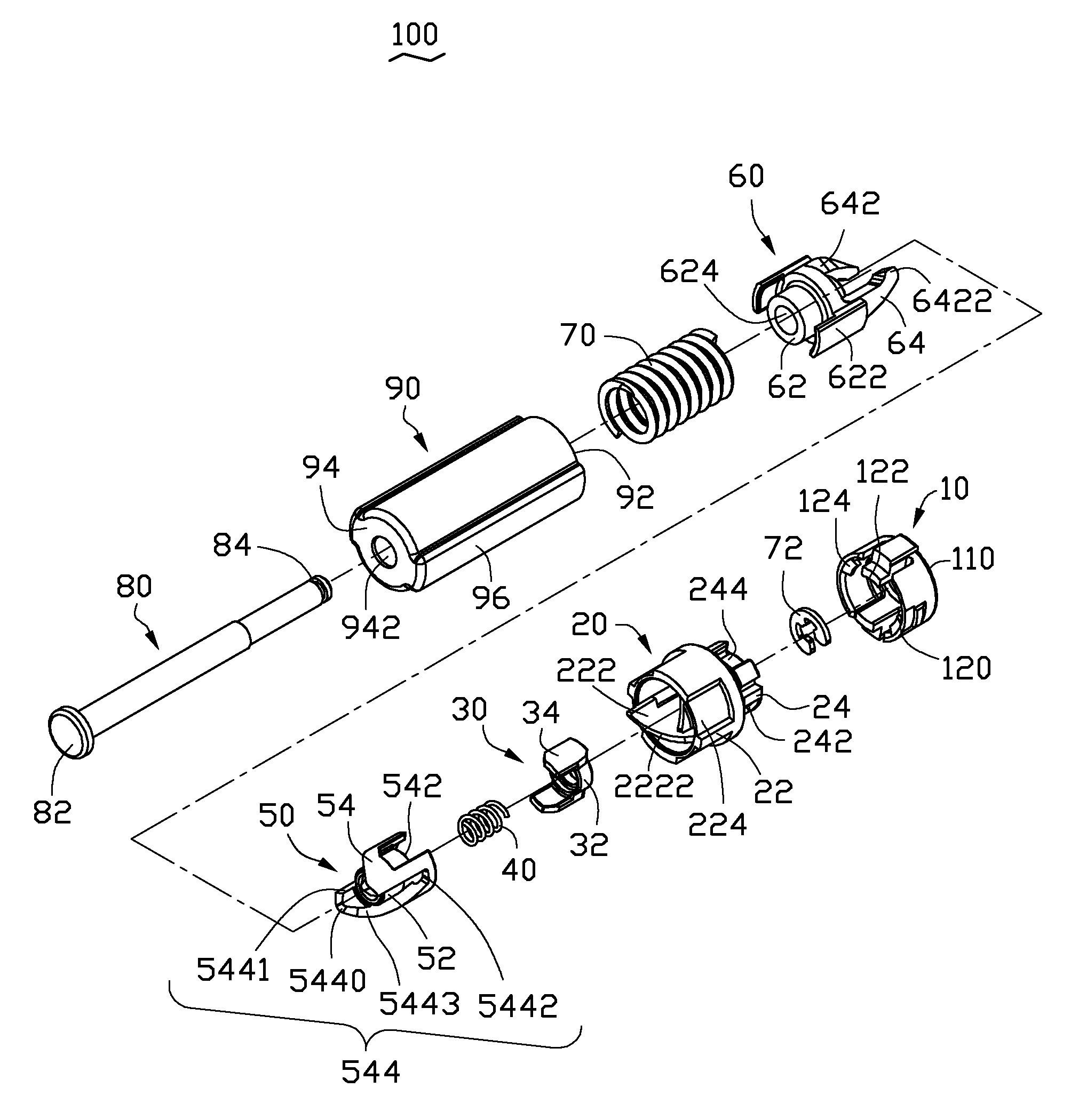 Button activated spring-loaded hinge assembly