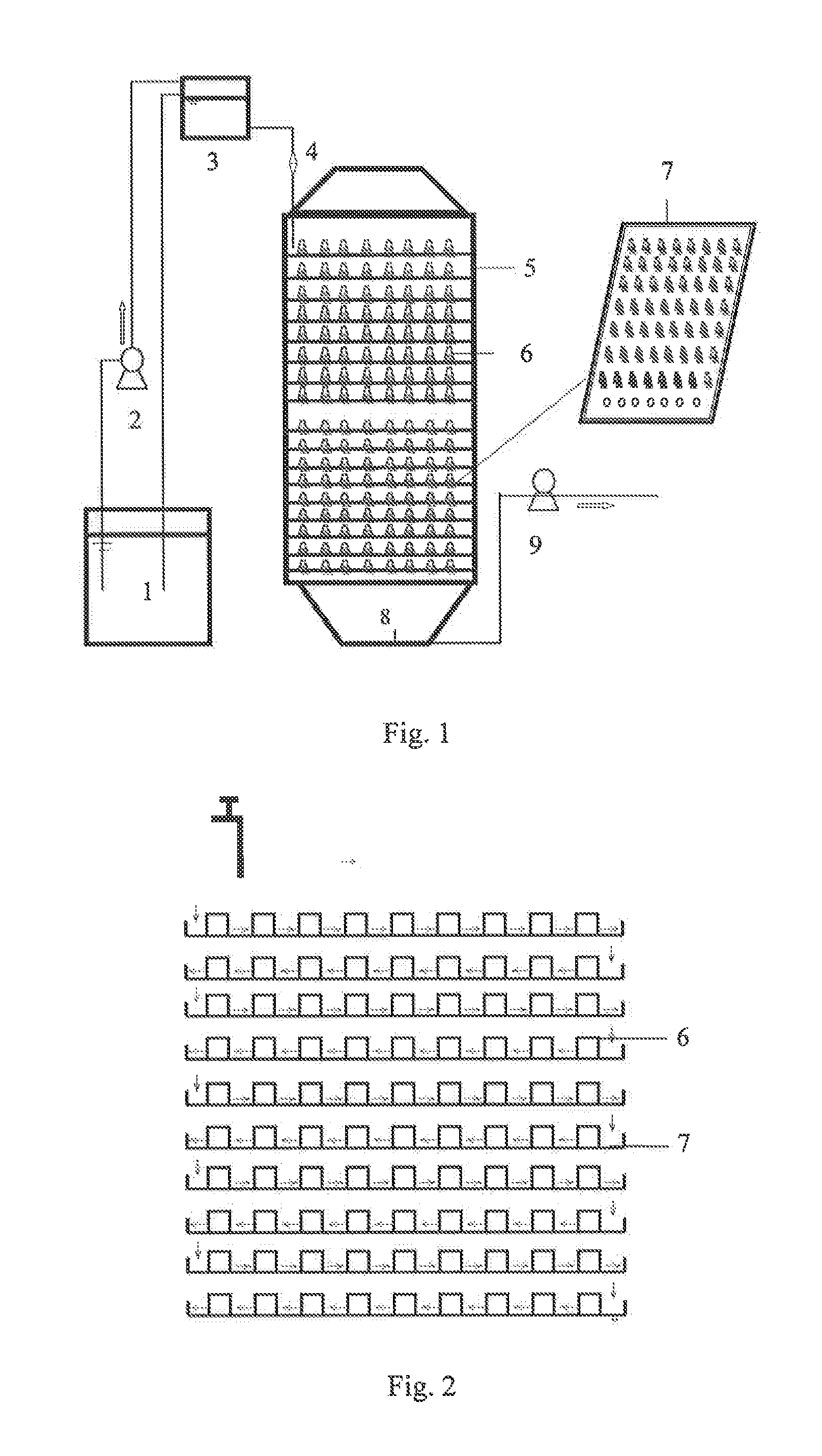 Wastewater treatment method and equipment using a dual-diffusion oxygen supply horizontal-flow biofilm