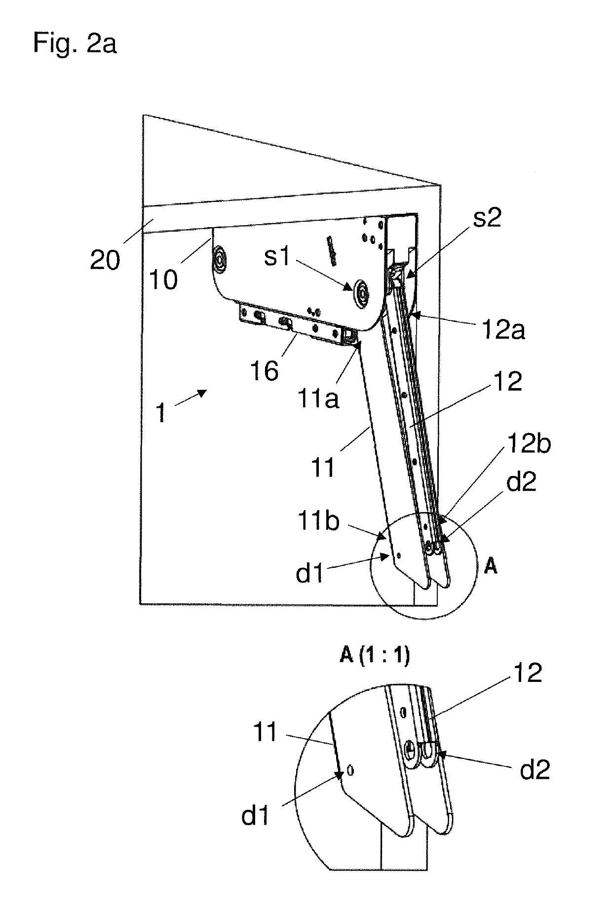 Supporting device for a furniture flap