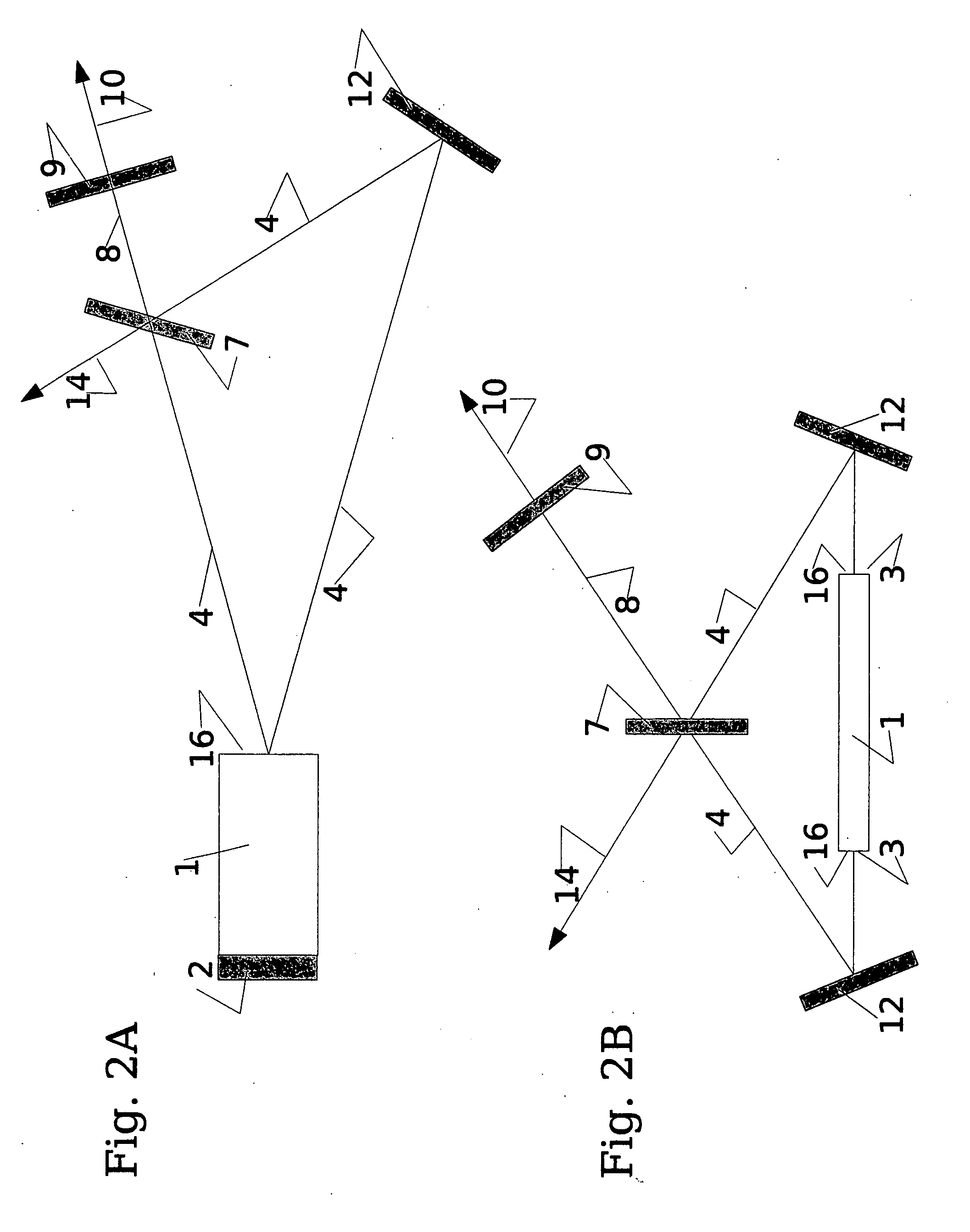 Laser resonator comprising an internal beam splitter