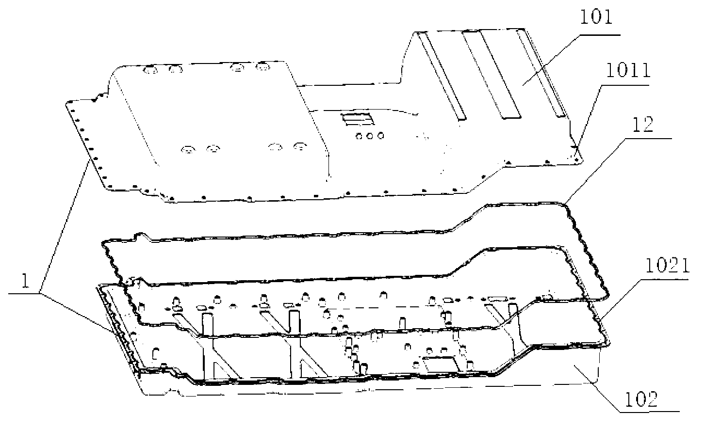 Power battery pack assembly structure of all-electric vehicle