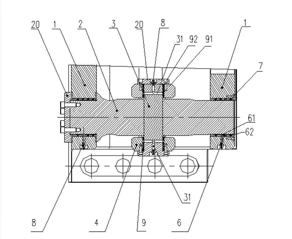 A bearing hinged support