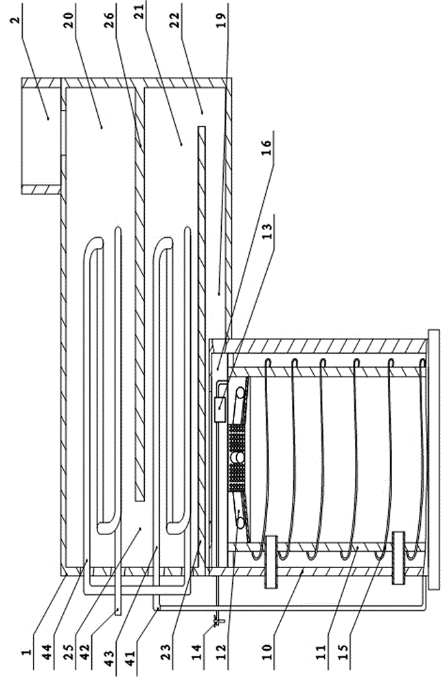 Flue water reverse circulation recovery heat energy furnace