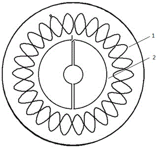 PCB coil for electromagnetic induction angle sensor and angle measurement method