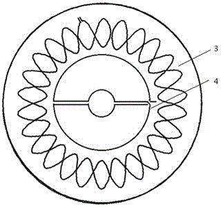 PCB coil for electromagnetic induction angle sensor and angle measurement method