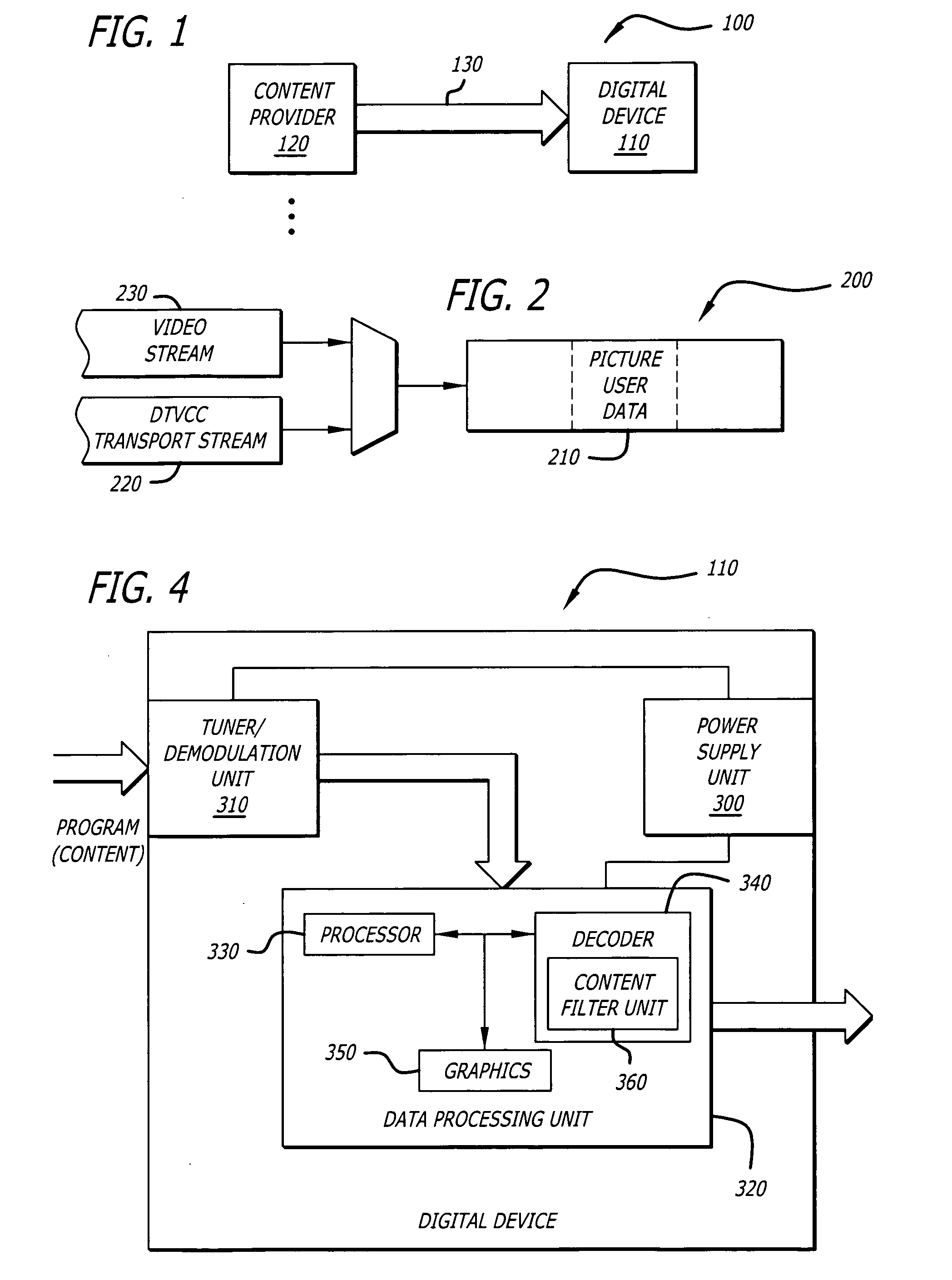 Parental control of displayed content using closed captioning