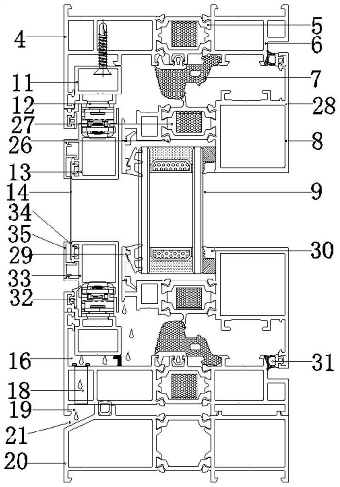 Window screen combined double-inward-opening casement window structure