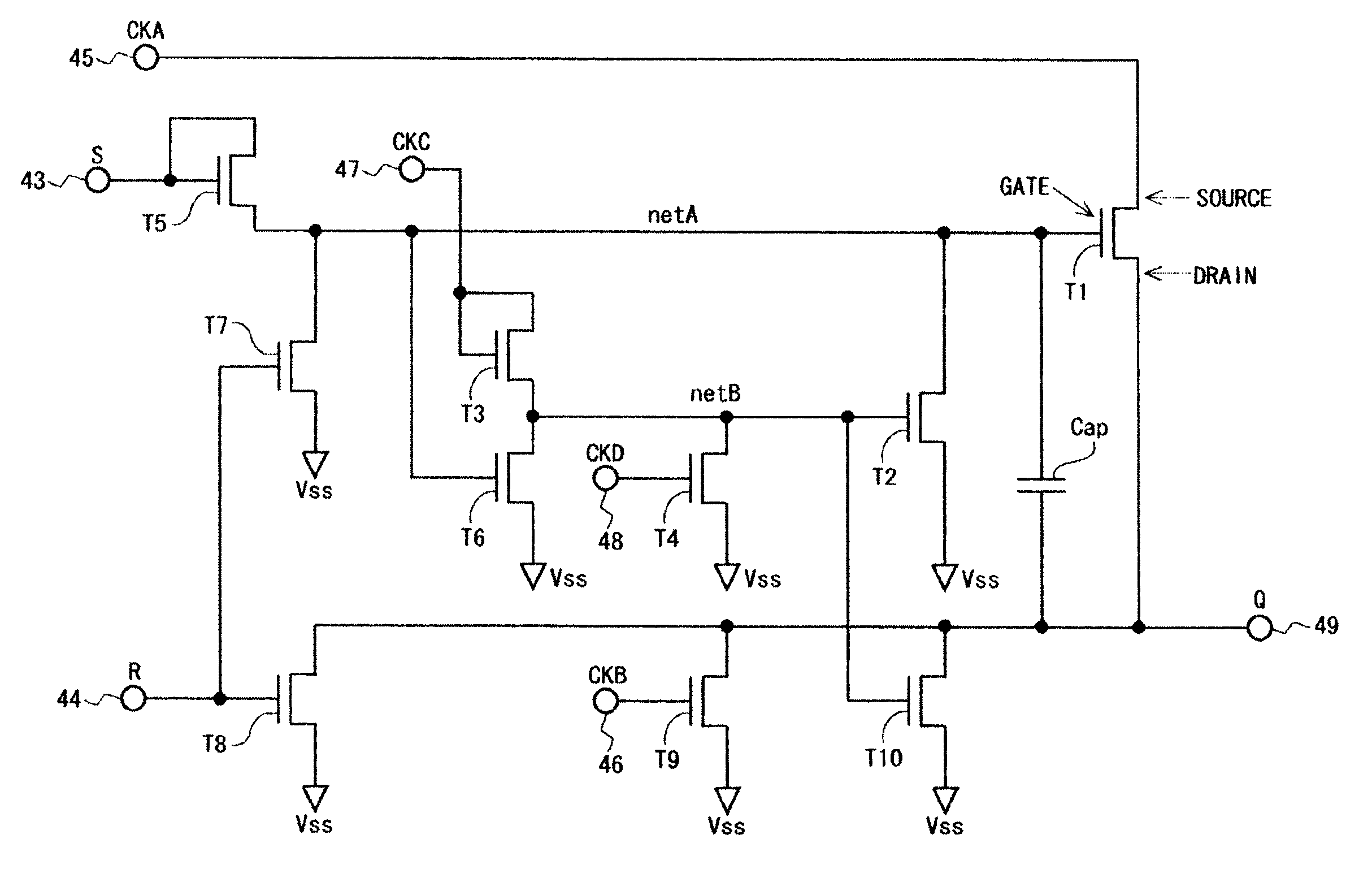 Scanning signal line drive circuit, shift register, and drive method of driving shift register