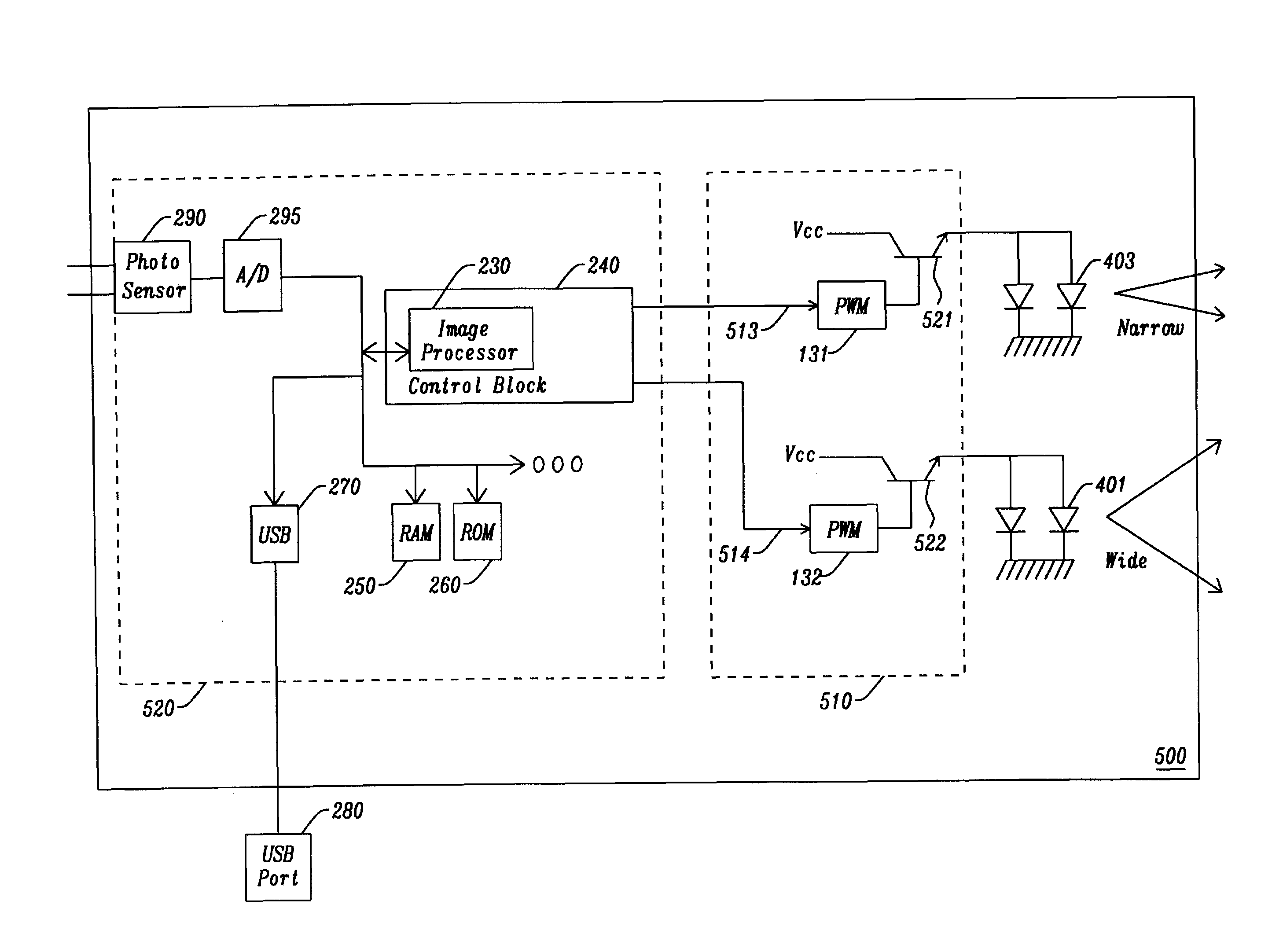 Electric lamp having an automatic light regulation