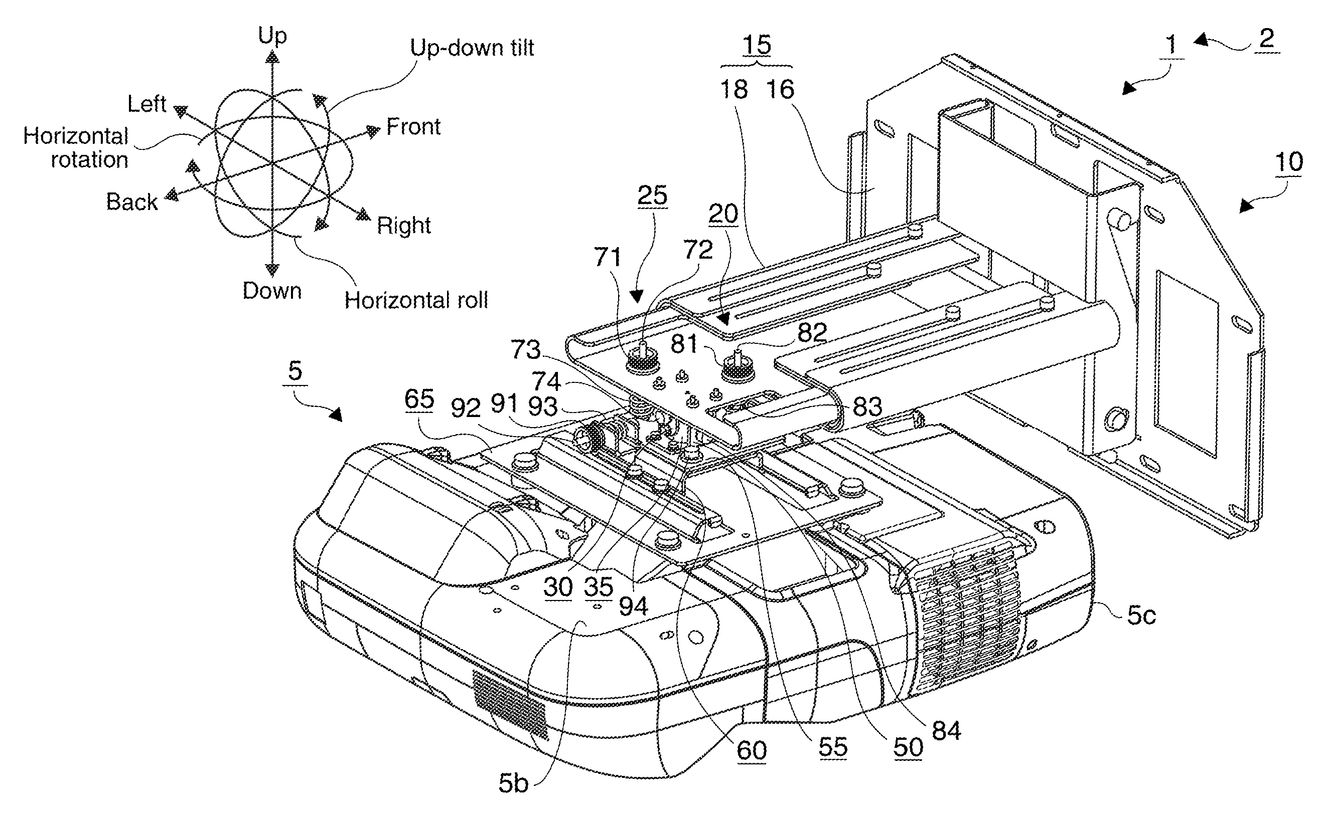 Projector suspension device