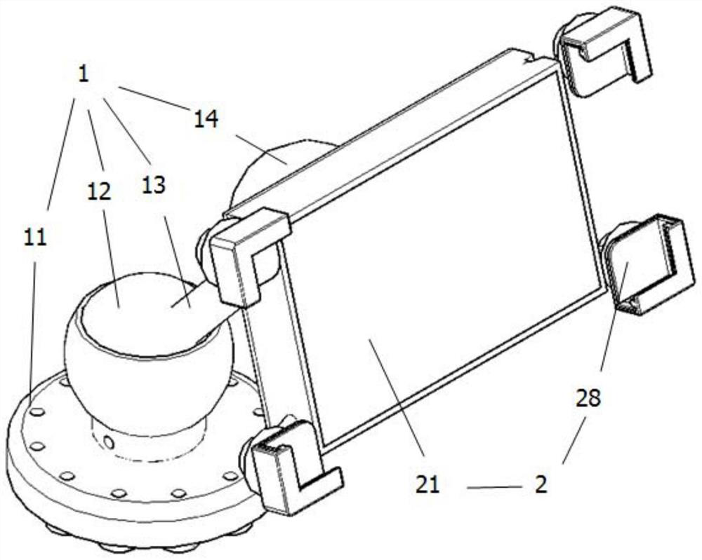 A four-corner locking vehicle-mounted mobile phone holder