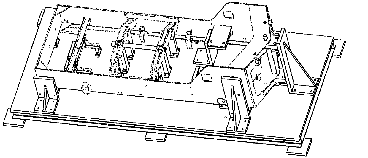 Integrated welding-die mechanism for rear frames of small-sized wheel loaders and medium-sized wheel loaders