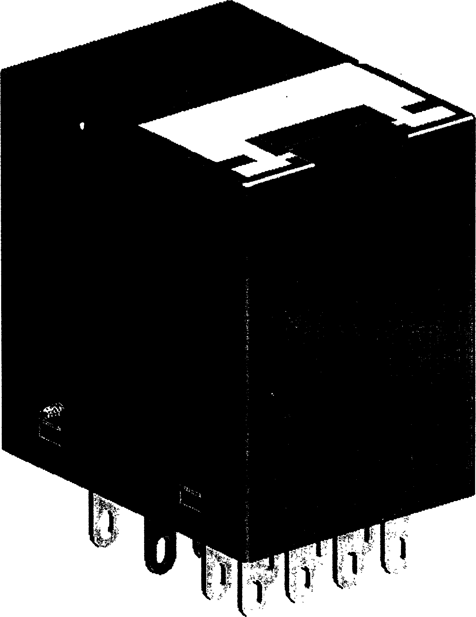 Low height small-sized large power AC-DC electromagnetic relay with multiple contact sets