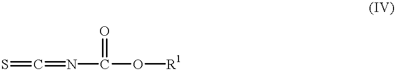 Process for manufacture of N-alkoxy(or aryloxy)carbonyl isothiocyanate derivatives in the presence of N,N-dialkylarylamine catalyst and aqueous solvent