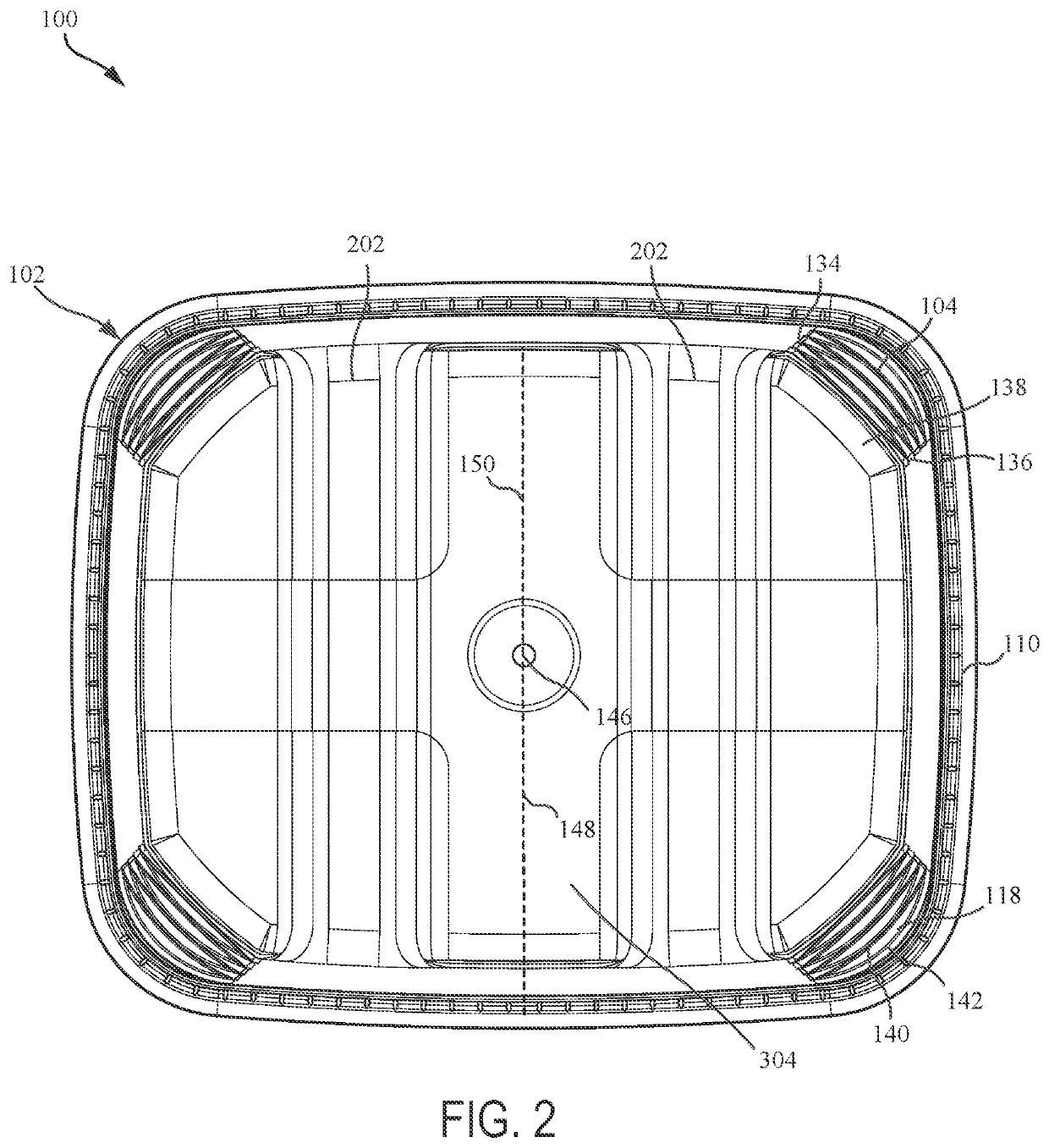 Container with nestable structure