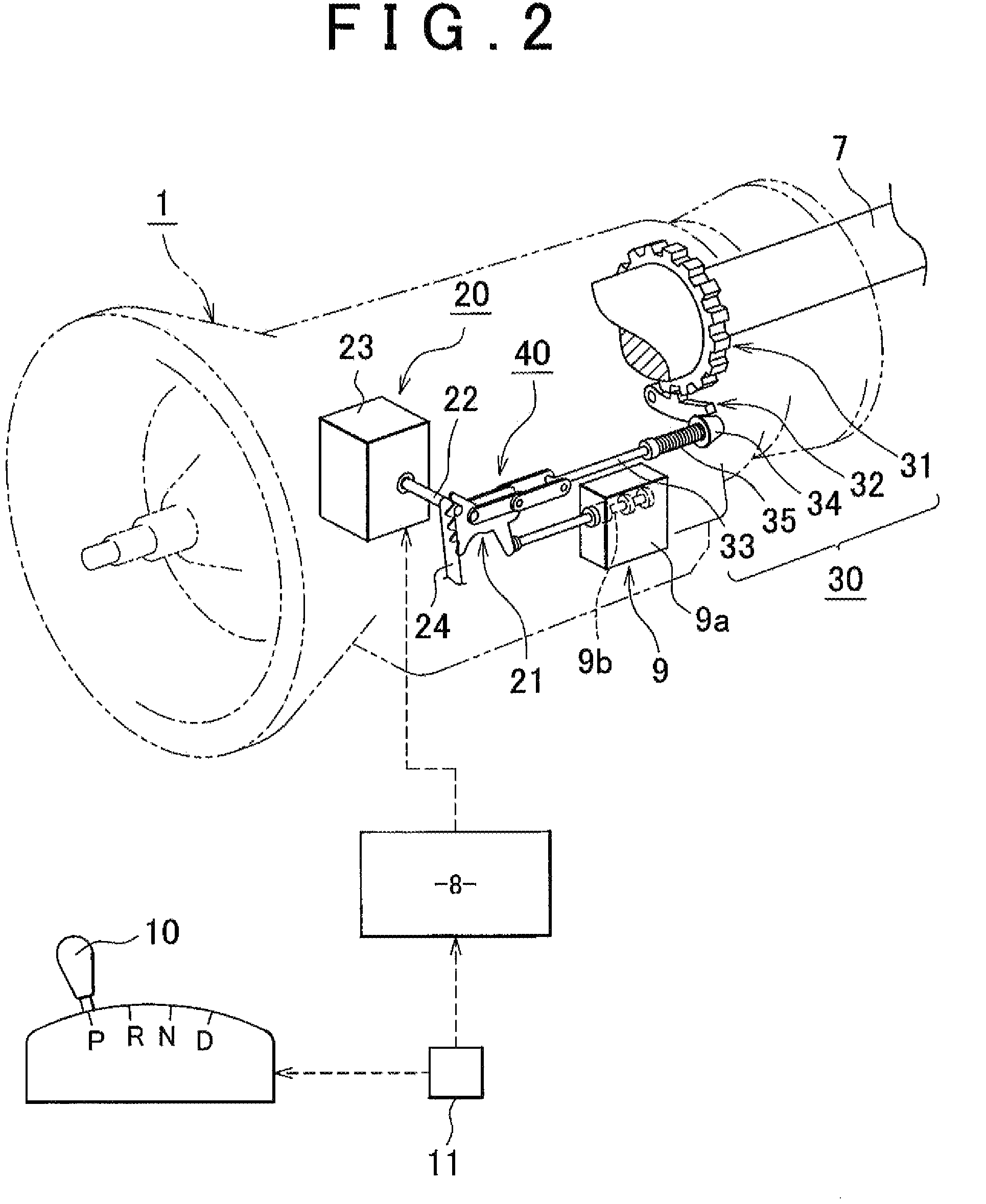 Parking lock device for automatic transmission