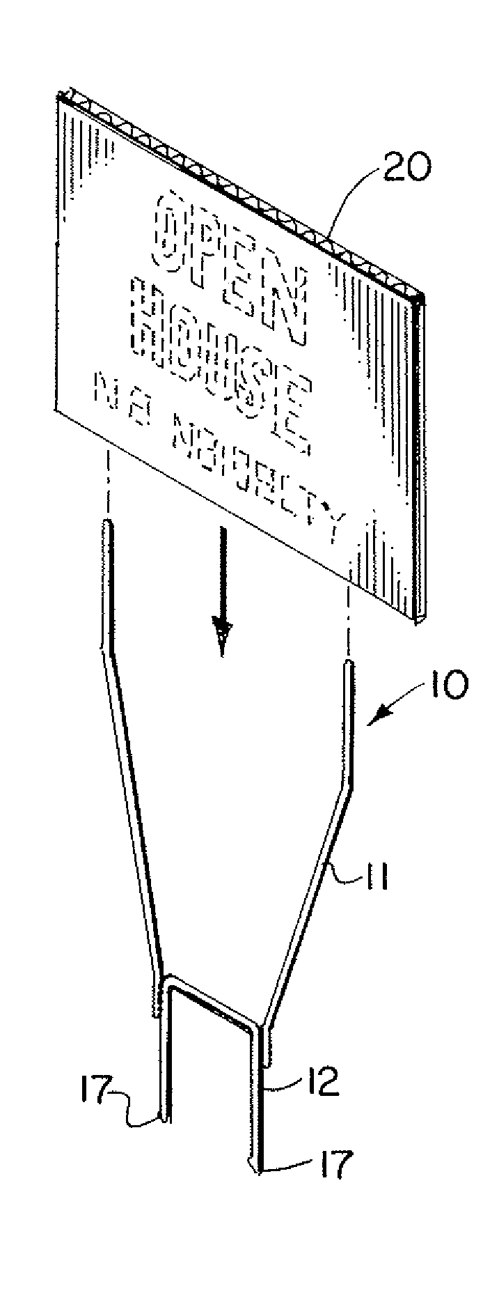 Wire support frame for corrugated sign