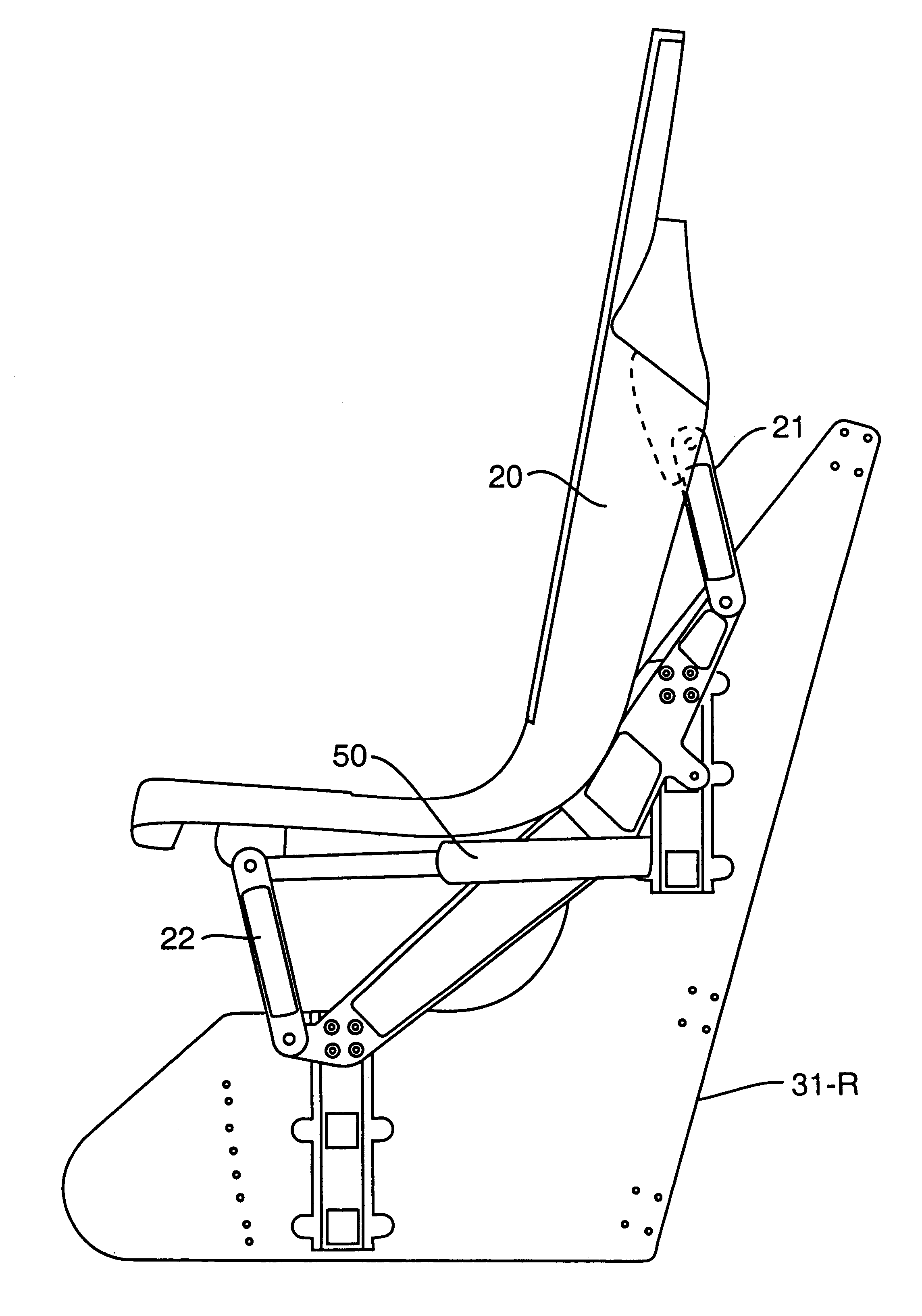 Adjustable emergency ejection seat