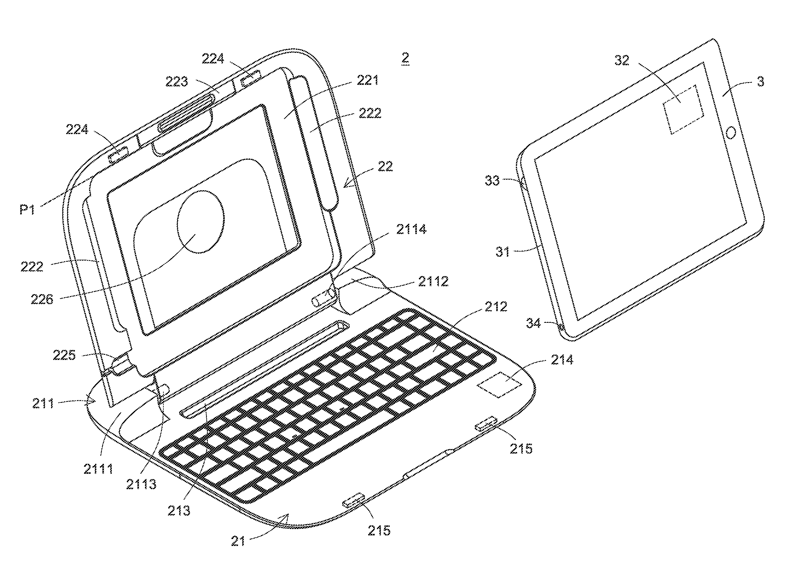 Keyboard device for use with tablet personal computer