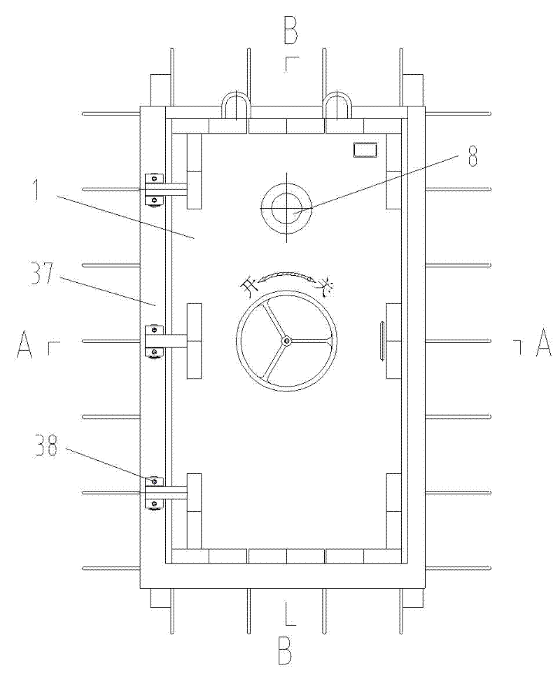 Airtight blast door for underground refuge chamber